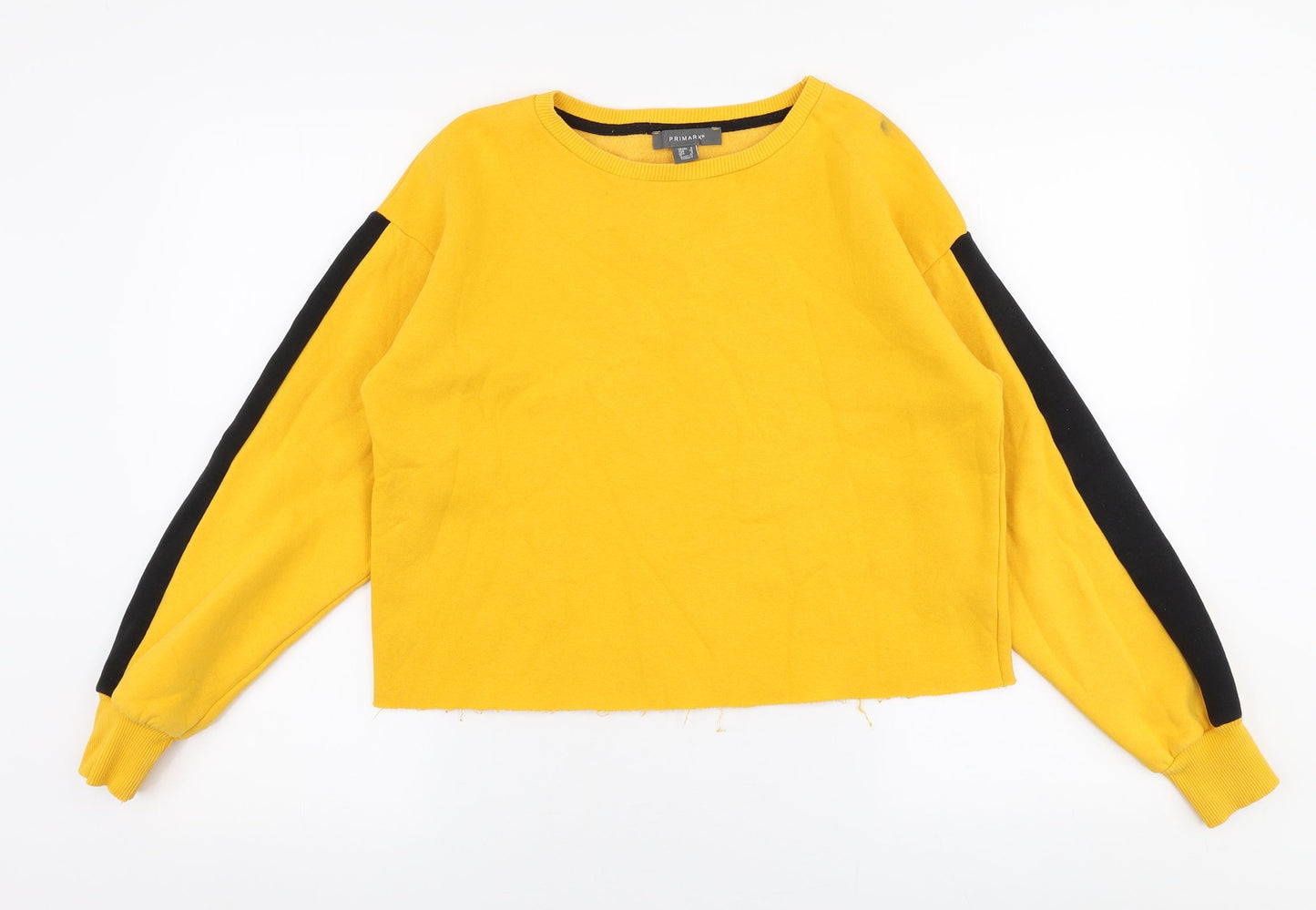 Primark Womens Yellow  Cotton Pullover Sweatshirt Size 8  Pullover