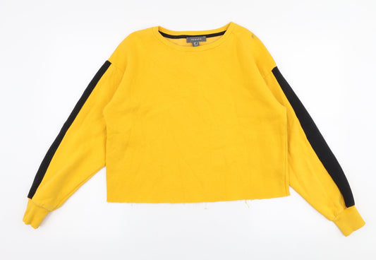 Primark Womens Yellow  Cotton Pullover Sweatshirt Size 8  Pullover