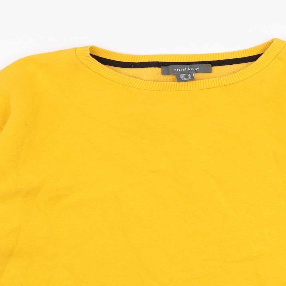 Primark Womens Yellow  Cotton Pullover Sweatshirt Size 8  Pullover