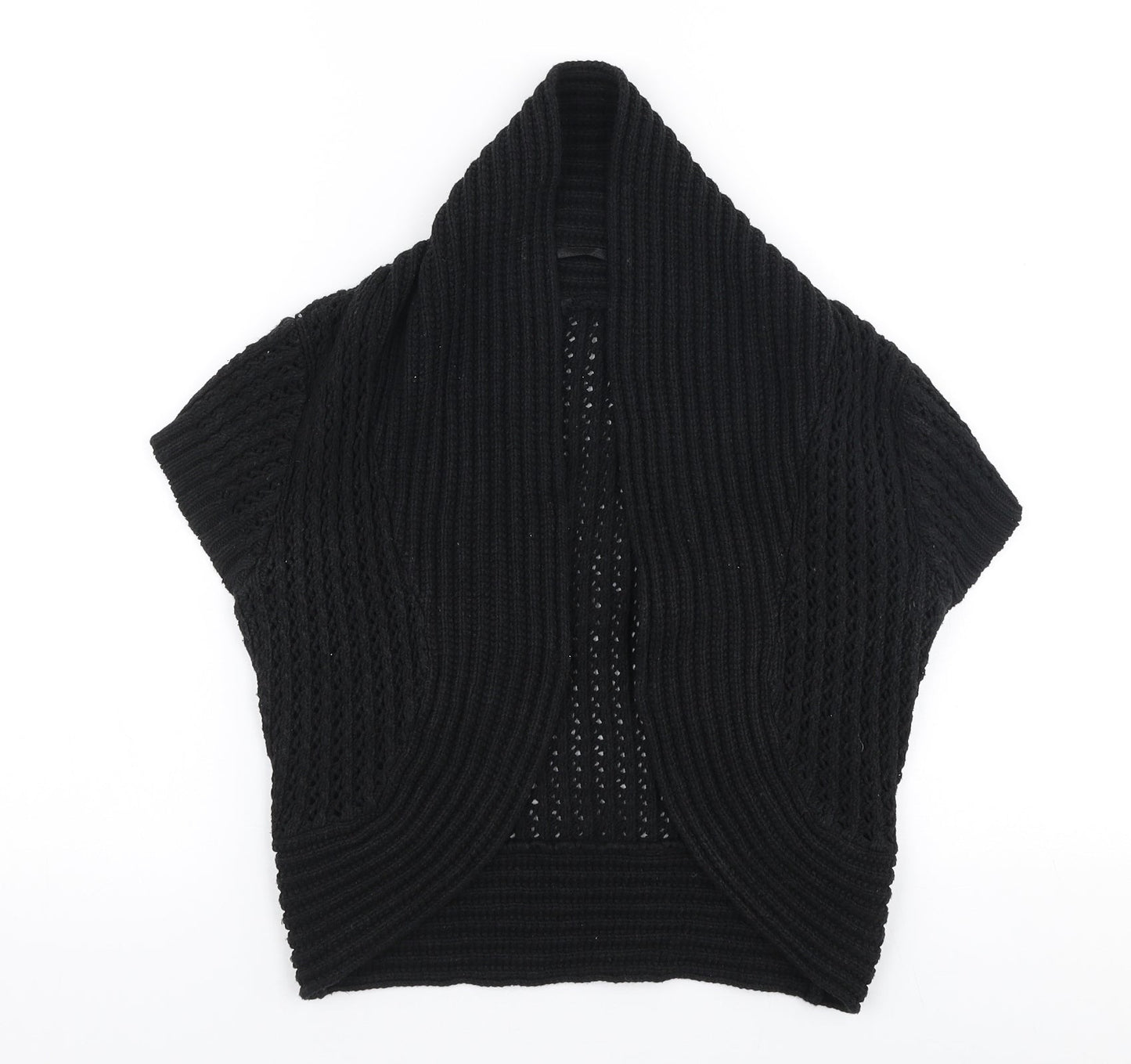 H&M Womens Black V-Neck  100% Cotton Cardigan Jumper Size XS