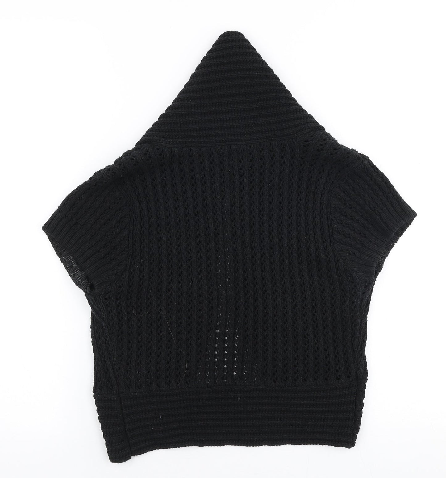 H&M Womens Black V-Neck  100% Cotton Cardigan Jumper Size XS