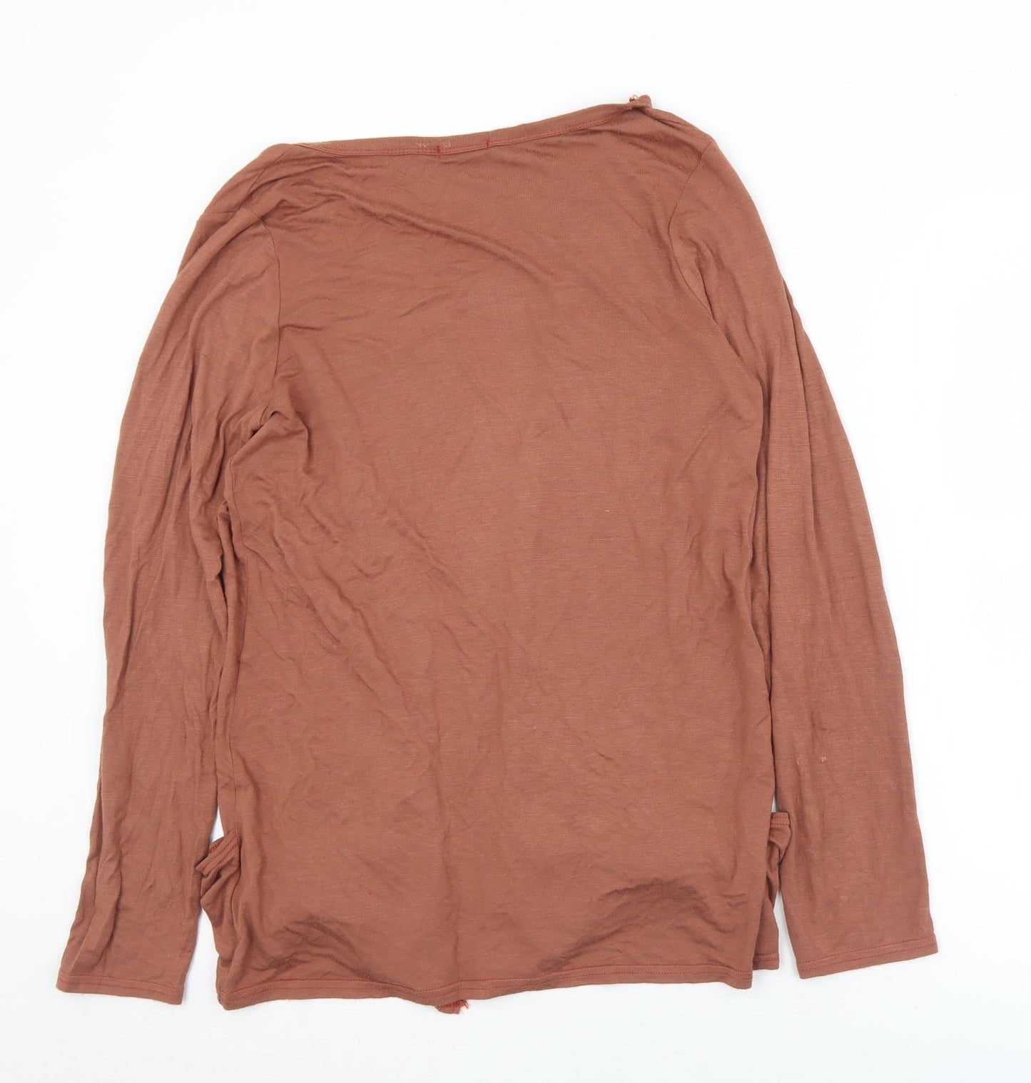 Chemistry Womens Brown Collared  Viscose Cardigan Jumper Size M