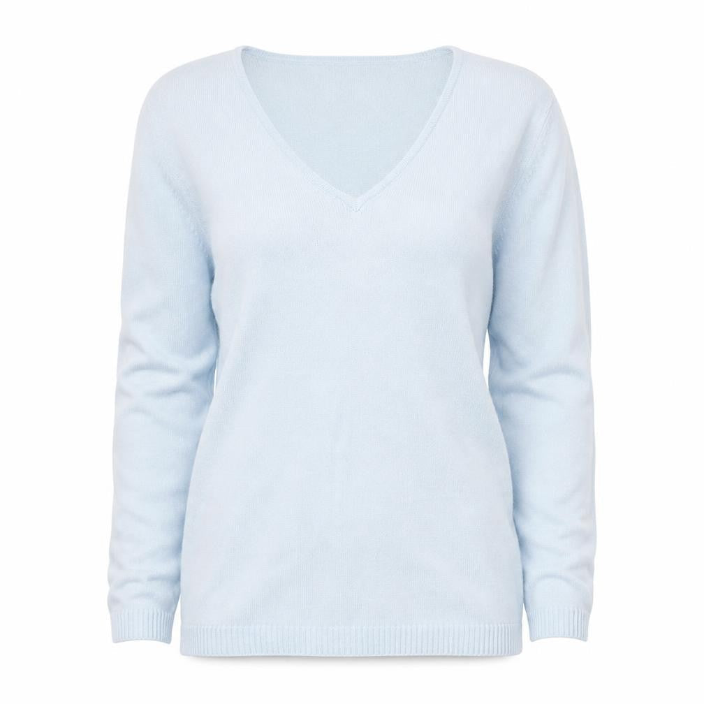 Lakeland Womens Blue V-Neck  Viscose Pullover Jumper Size 10