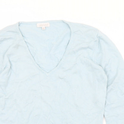 Lakeland Womens Blue V-Neck  Viscose Pullover Jumper Size 10