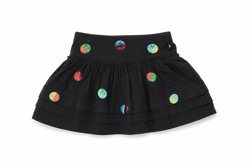 Boboli Girls Black Geometric Viscose Skater Skirt Size 4 Years  Regular