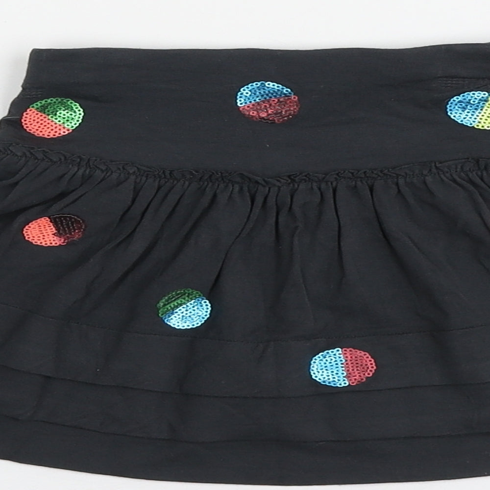 Boboli Girls Black Geometric Viscose Skater Skirt Size 4 Years  Regular