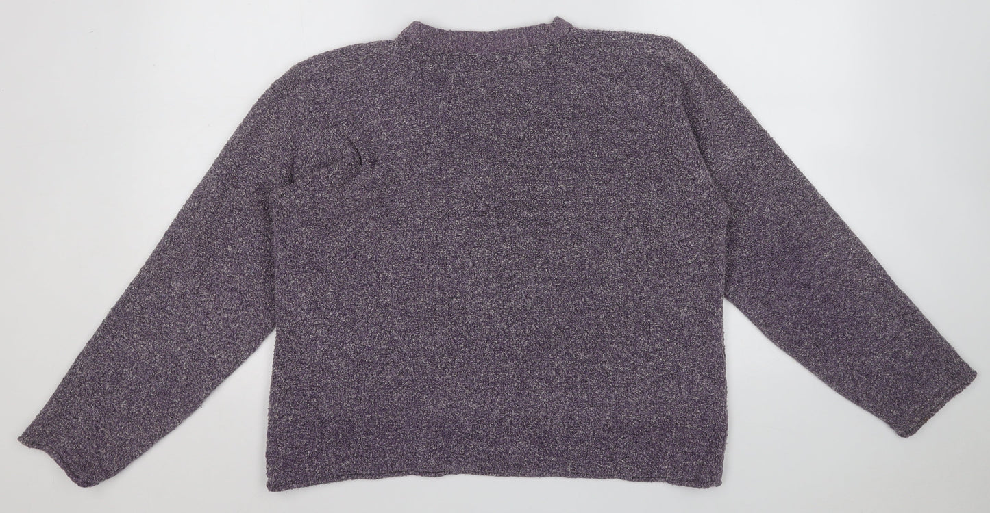 Preworn Womens Purple Round Neck  Polyester Pullover Jumper Size 14