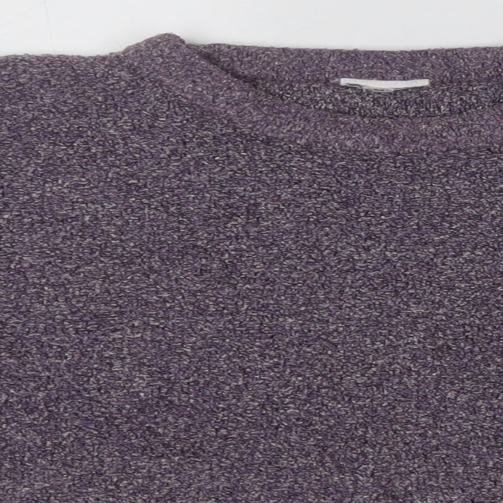 Preworn Womens Purple Round Neck  Polyester Pullover Jumper Size 14