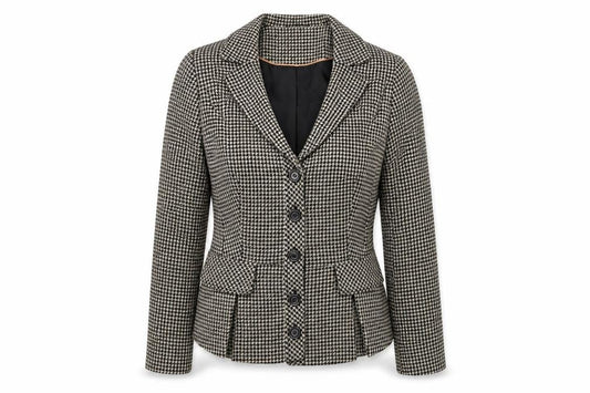 Alex&Co Womens Beige Houndstooth Wool Jacket Blazer Size 10