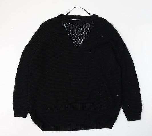 Atmosphere Womens Black Round Neck  Acrylic Pullover Jumper Size 10