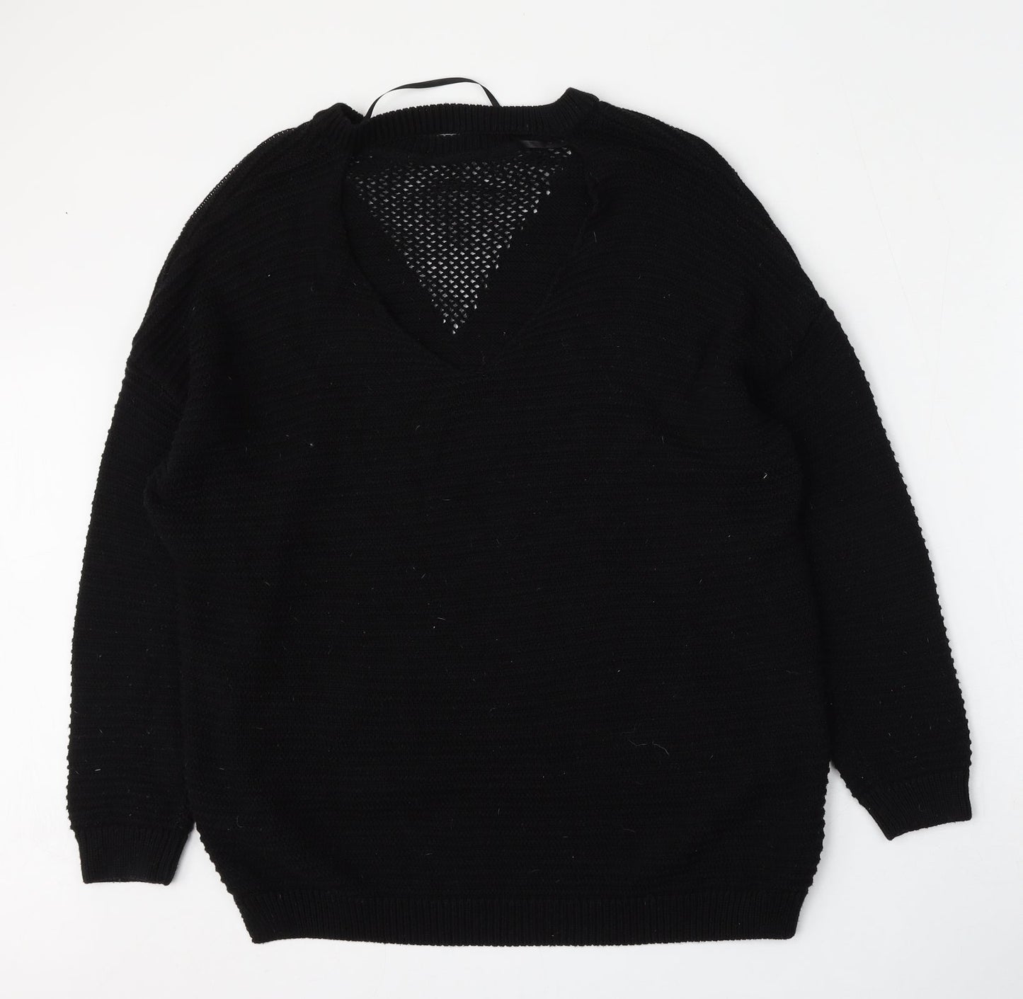 Atmosphere Womens Black Round Neck  Acrylic Pullover Jumper Size 10