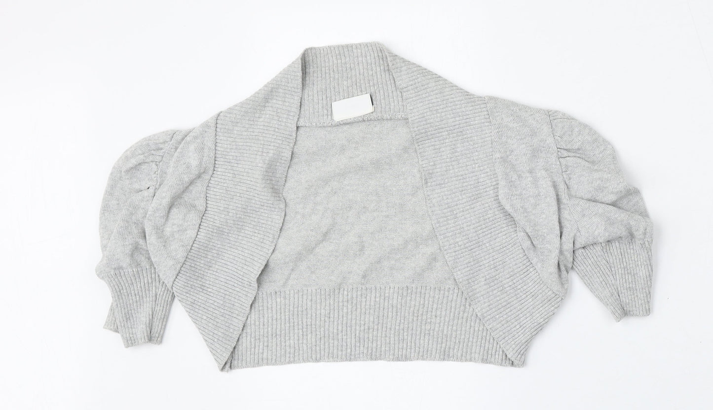 New Look Womens Grey V-Neck  Acrylic Cardigan Jumper Size L