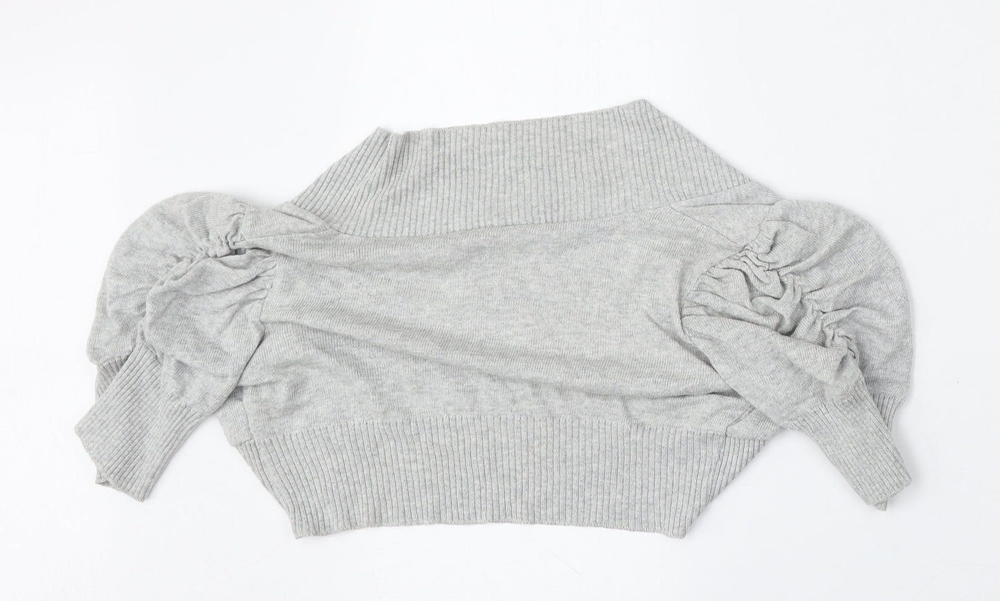 New Look Womens Grey V-Neck  Acrylic Cardigan Jumper Size L