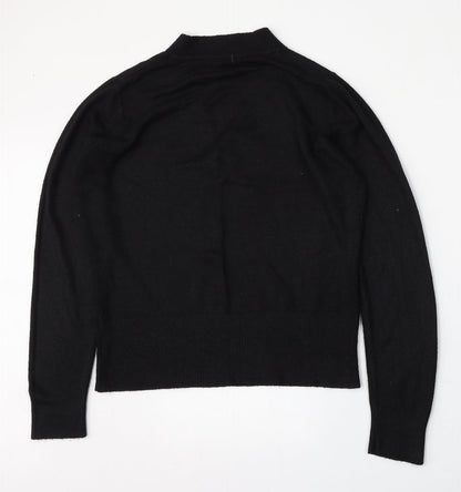 Evie Womens Black V-Neck  Acrylic Pullover Jumper Size 14