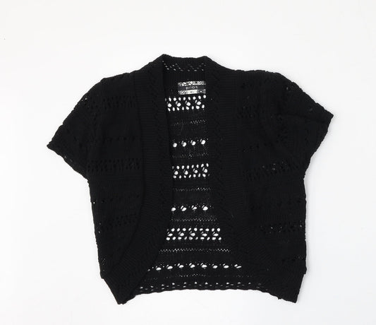 Pilot Womens Black V-Neck  Cotton Cardigan Jumper Size M