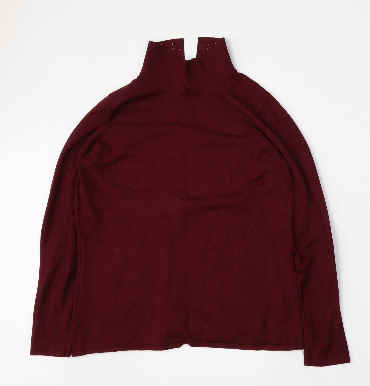 Bonmarche Womens Purple Collared  Viscose Pullover Jumper Size 12