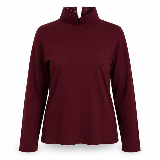 Bonmarché Womens Purple Collared Viscose Pullover Jumper Size 12