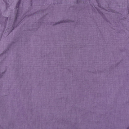 F&F Mens Purple  Polyester  Button-Up Size 15.5 Collared Button