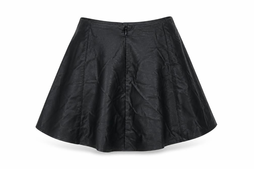 Primark Girls Black  Viscose Skater Skirt Size 13-14 Years  Regular Zip