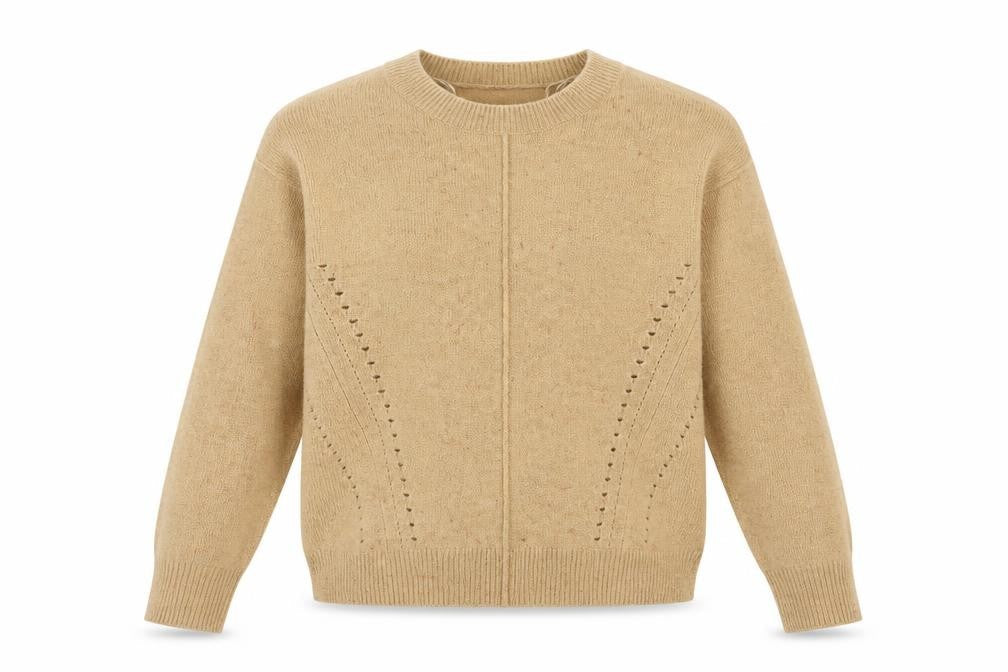 Topshop Womens Brown Round Neck  Acrylic Pullover Jumper Size 8