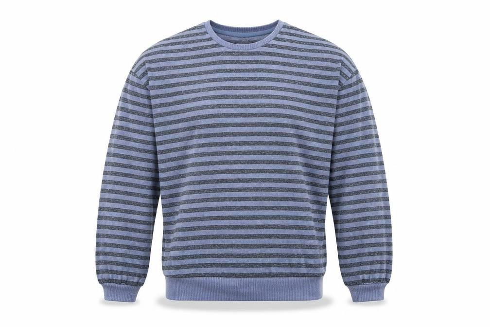 NEXT Mens Blue Striped Viscose Pullover Sweatshirt Size M