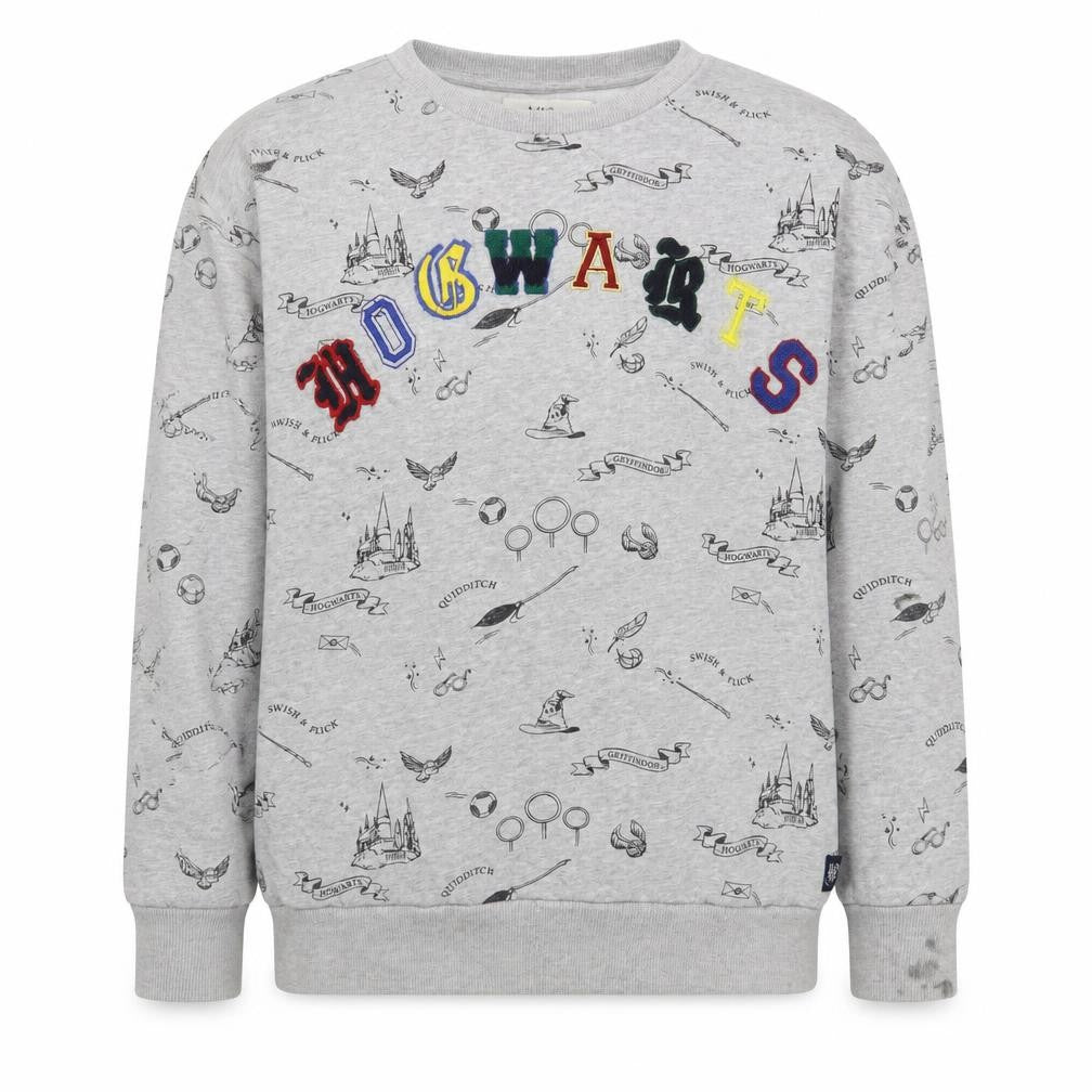 Marks & Spencer Girls Grey Geometric Cotton Pullover Sweatshirt Size 14-15 Years  Pullover