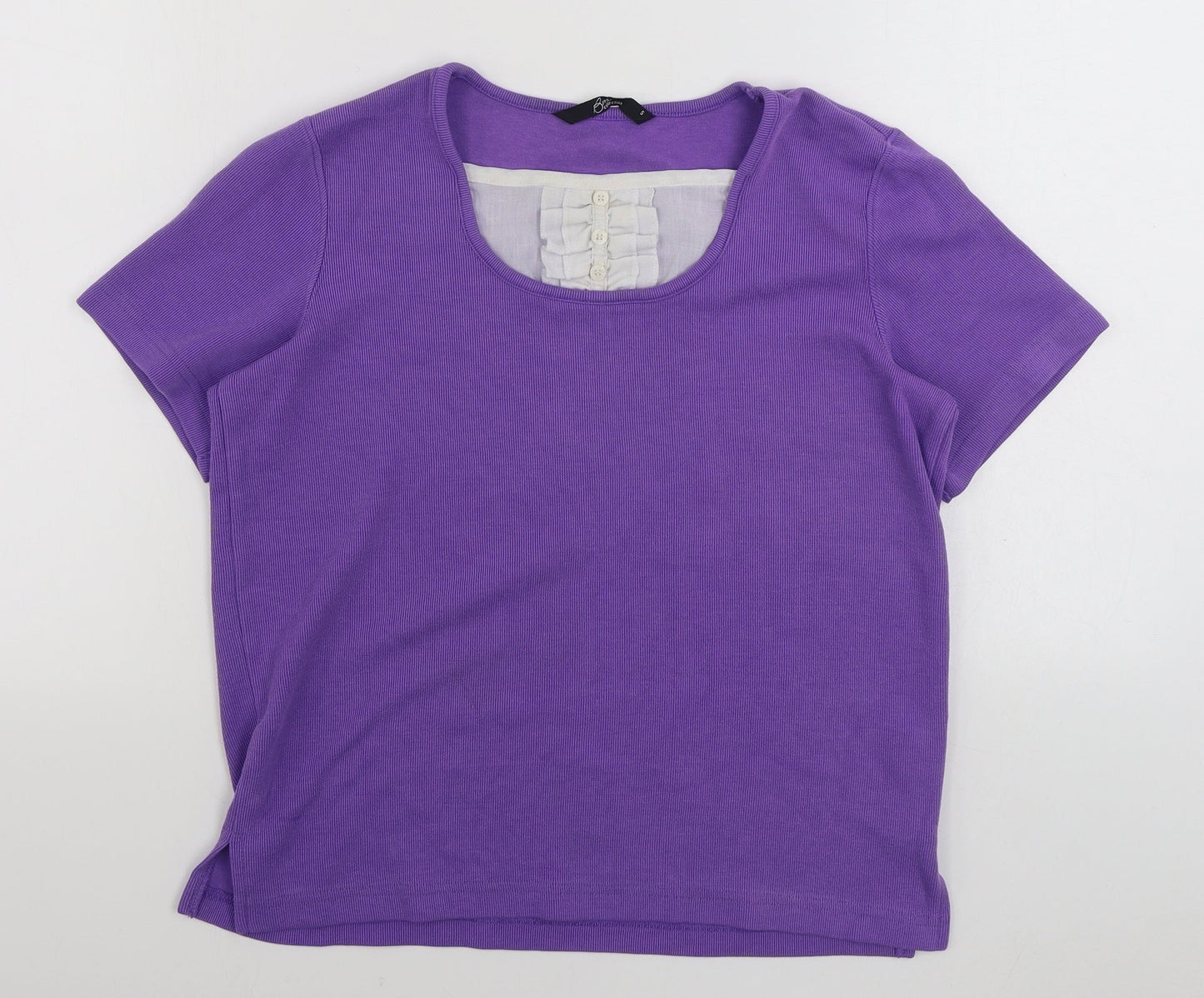 BM Womens Purple Scoop Neck  Cotton Pullover Jumper Size S