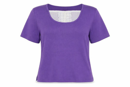 Bonmarché Womens Purple Scoop Neck Cotton Pullover Jumper Size S