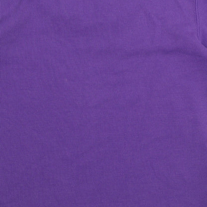 Bonmarché Womens Purple Scoop Neck Cotton Pullover Jumper Size S