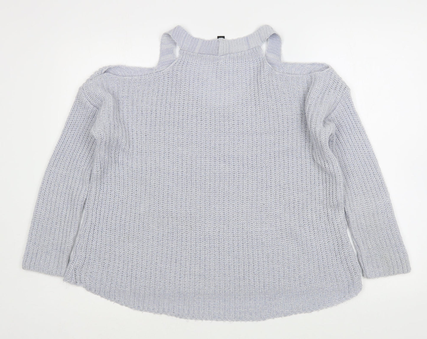 Lipsy Womens Blue Scoop Neck  Acrylic Pullover Jumper Size S