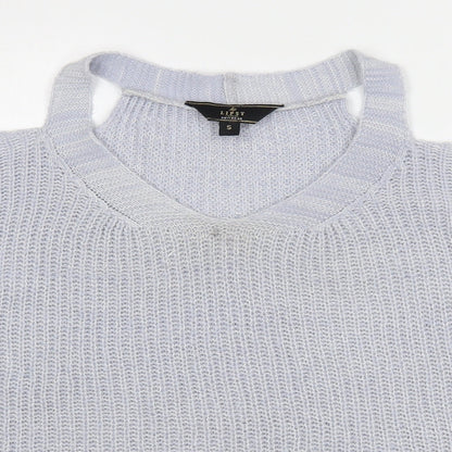 Lipsy Womens Blue Scoop Neck  Acrylic Pullover Jumper Size S