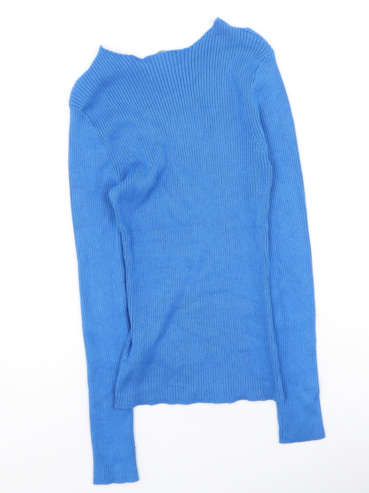 Brave Soul Womens Blue Scoop Neck  Viscose Pullover Jumper Size S