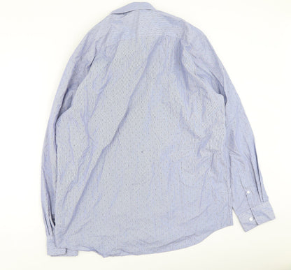 F&F Mens Blue  Cotton  Button-Up Size 42 Collared