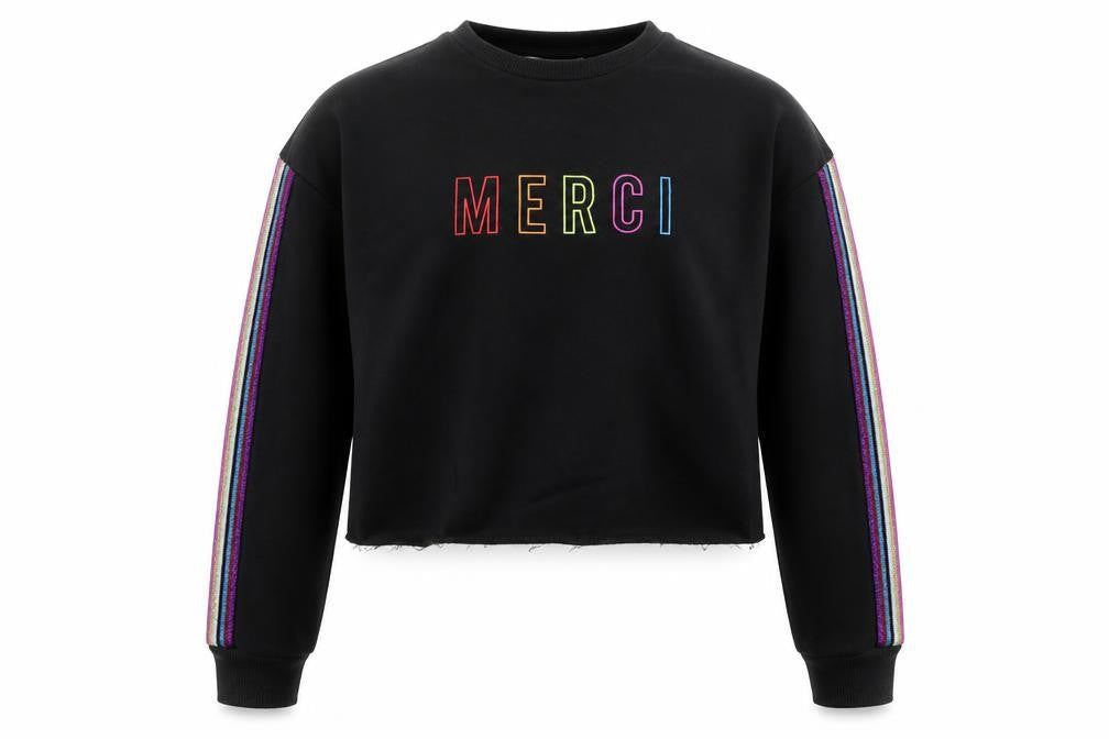 Primark Girls Black  Cotton Pullover Sweatshirt Size 12-13 Years  Pullover - Merci