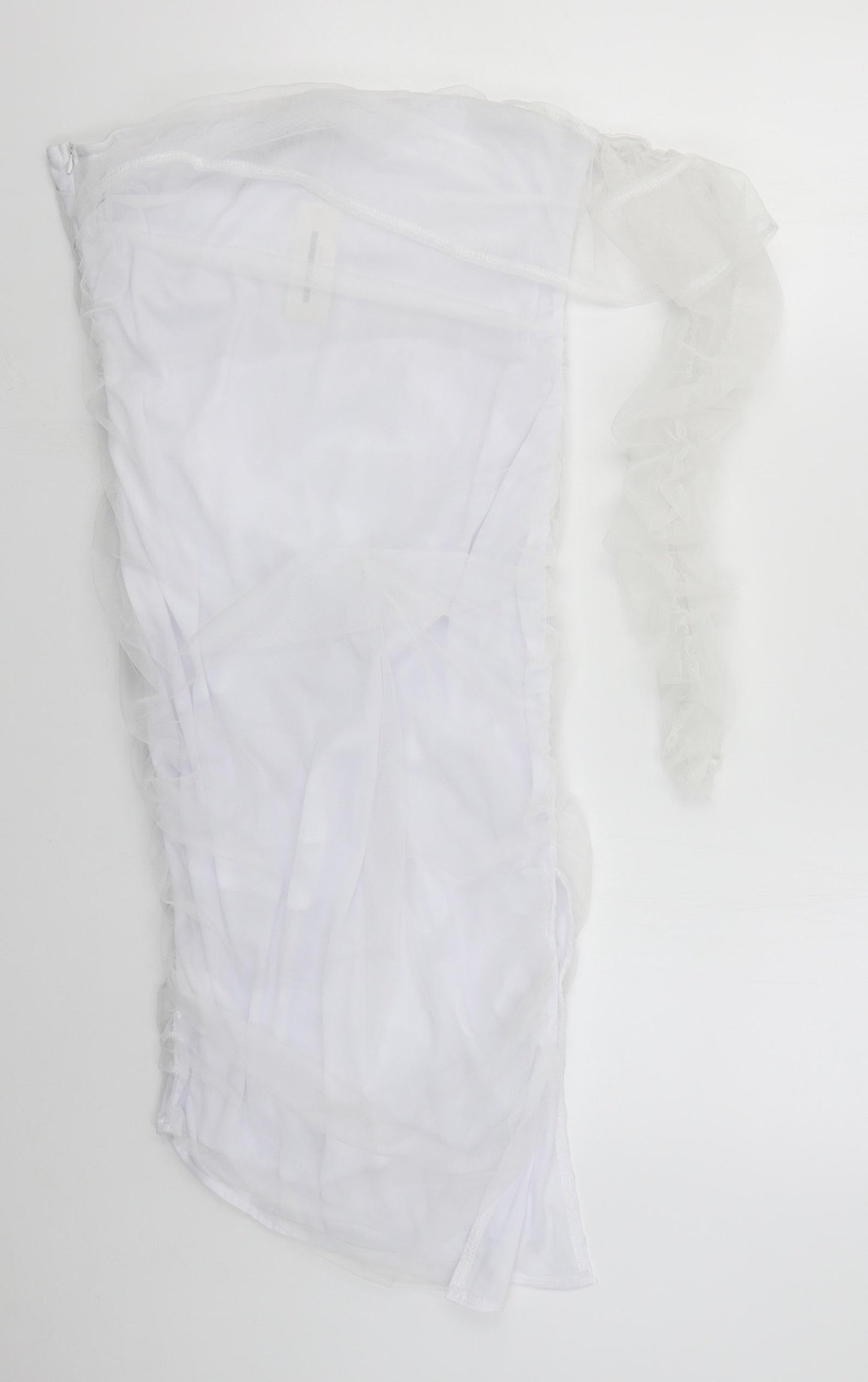 CBR Womens White  Polyester Bodycon  Size L  Off the Shoulder Zip