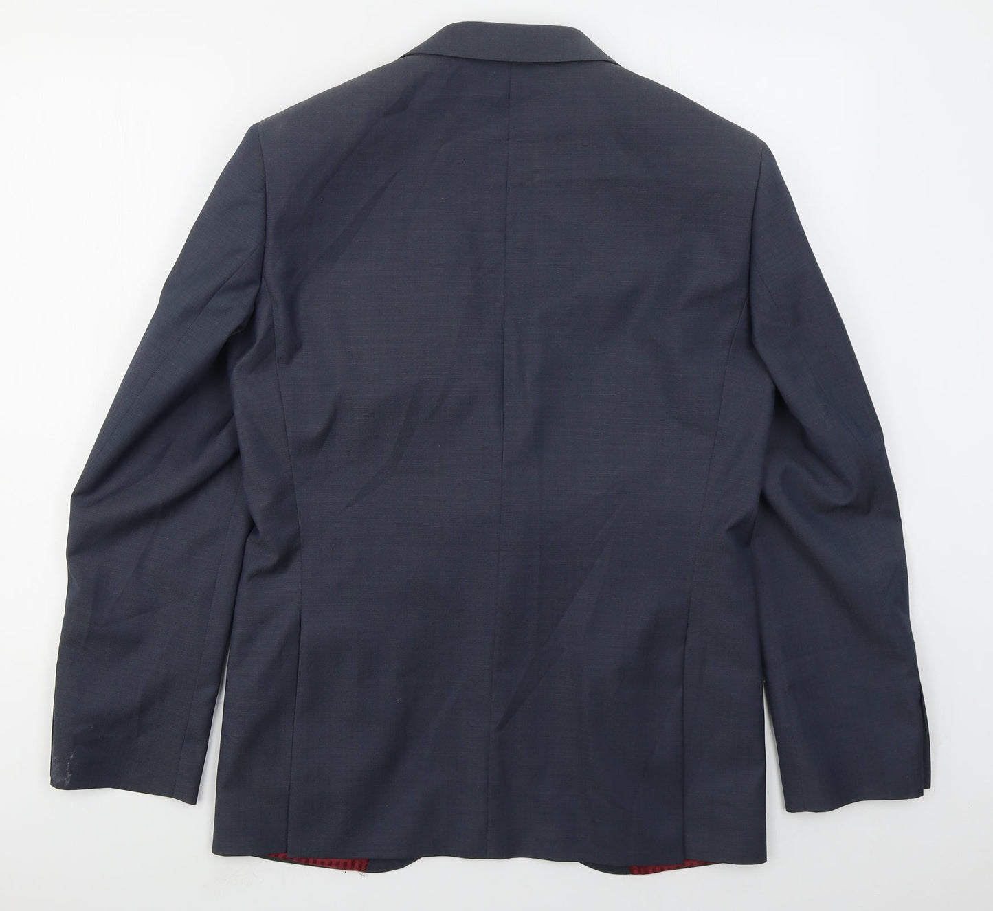 Red Mens Blue  Wool Jacket Suit Jacket Size 38