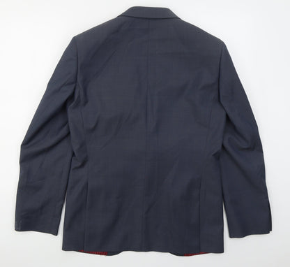 Red Mens Blue  Wool Jacket Suit Jacket Size 38