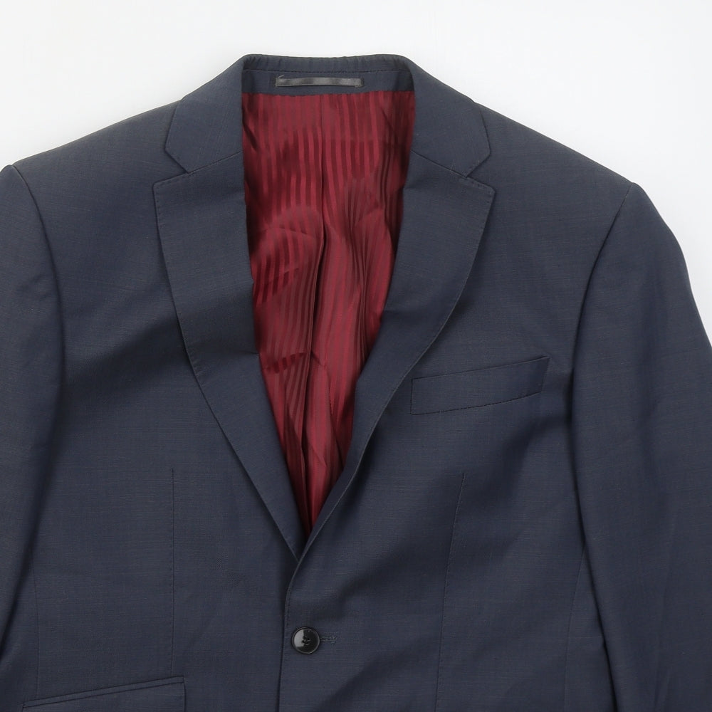 Red Mens Blue  Wool Jacket Suit Jacket Size 38