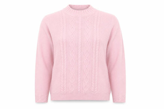 Isle Womens Pink Mock Neck  Acrylic Pullover Jumper Size 14