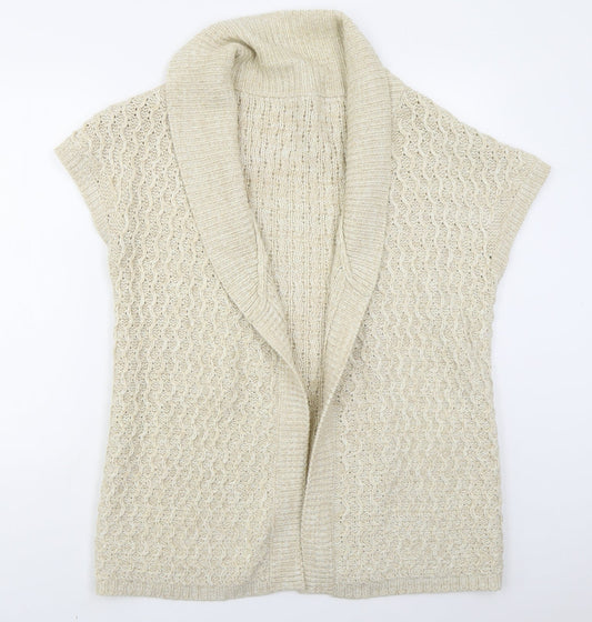 Evie Womens Beige Collared  Acrylic Cardigan Jumper Size 14