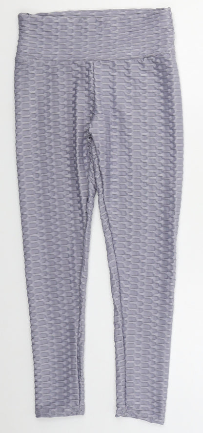 Preworn Womens Grey  Polyester Compression Leggings Size S L23 in Regular
