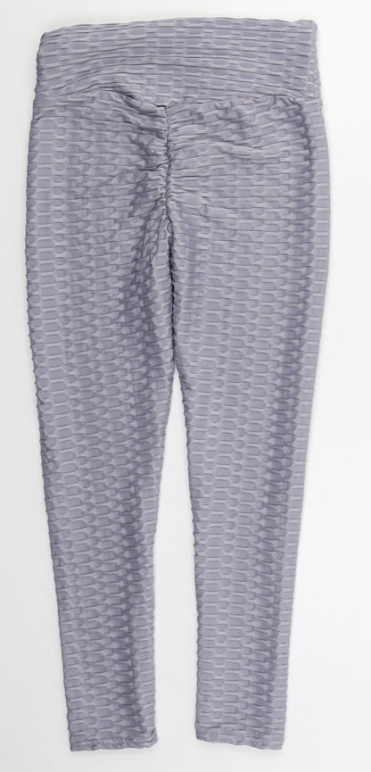 Preworn Womens Grey  Polyester Compression Leggings Size S L23 in Regular