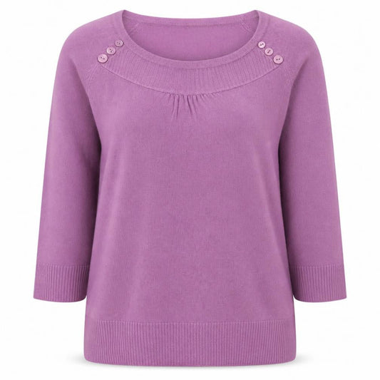 M&Co Womens Purple Round Neck  Acrylic Pullover Jumper Size M