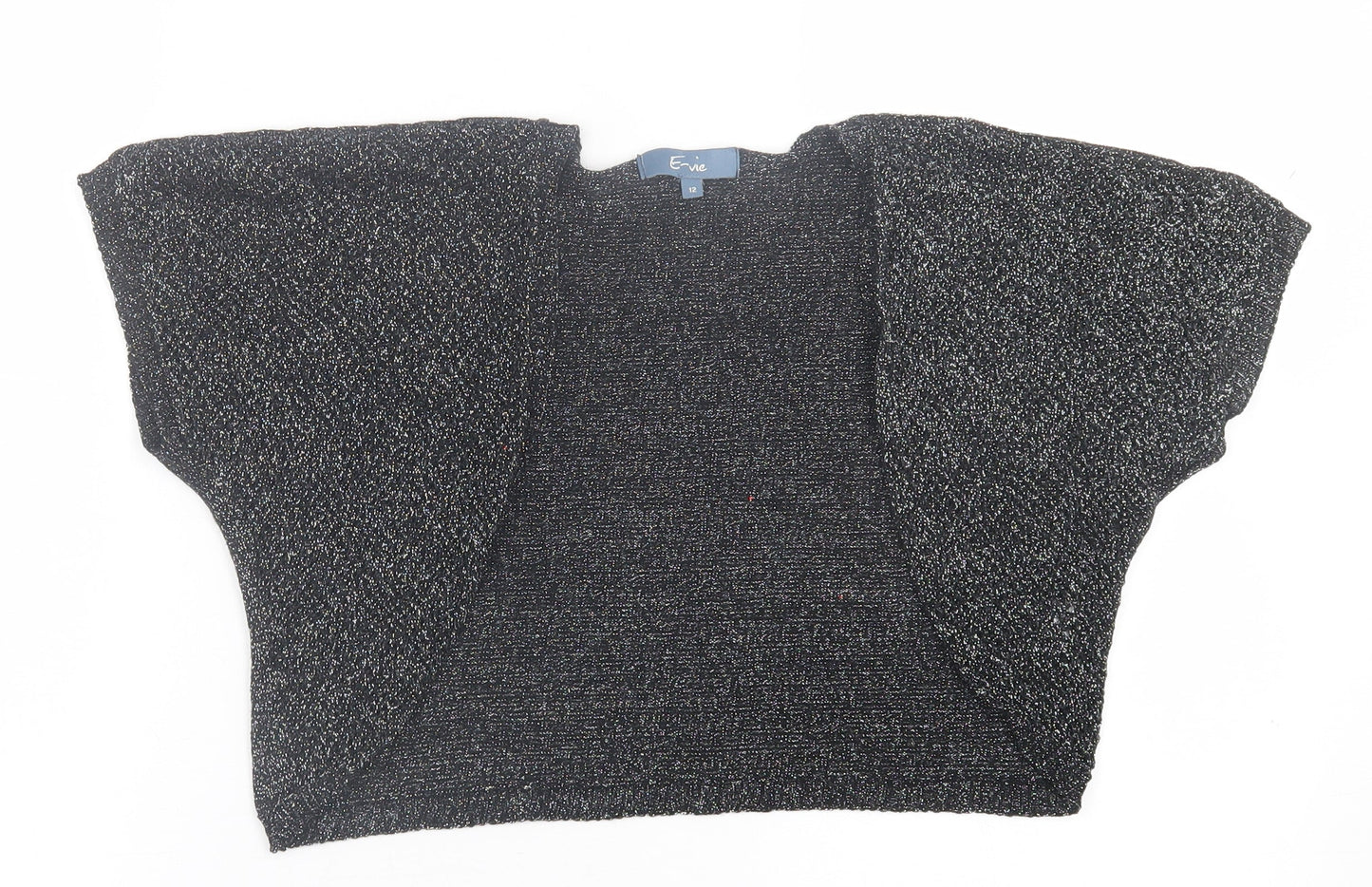 evie Womens Black V-Neck  Polyester Cardigan Jumper Size 12   - crop cardigan