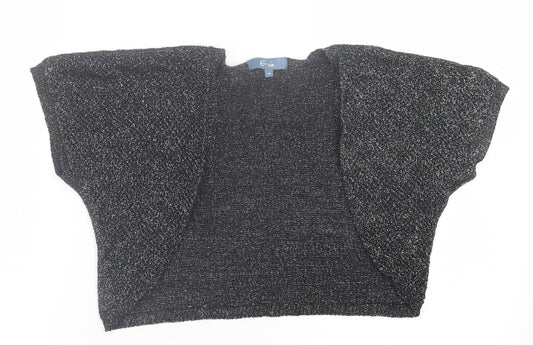 evie Womens Black V-Neck  Polyester Cardigan Jumper Size 12   - crop cardigan