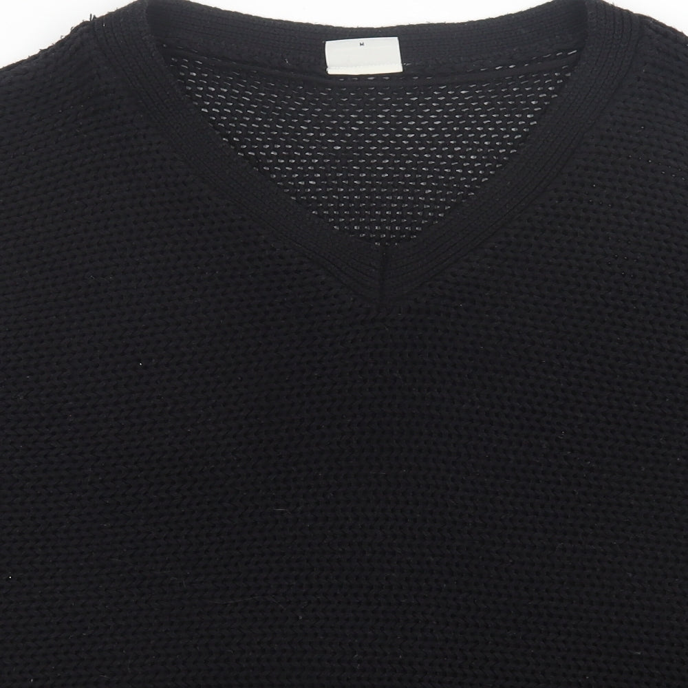 Noisy may Womens Black V-Neck  Acrylic Pullover Jumper Size M