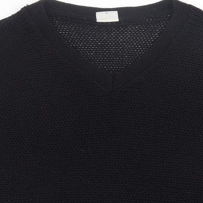 Preloved Noisy may Womens Black V-Neck  Acrylic Pullover Jumper Size M - Detail