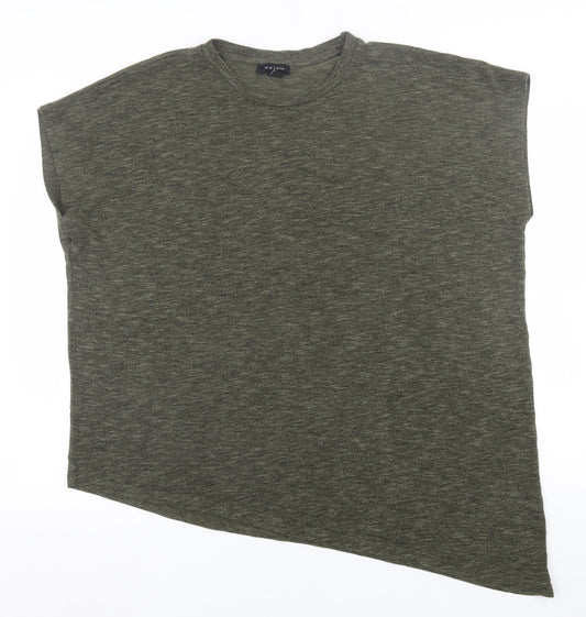 New Look Womens Green  Polyester Basic T-Shirt Size L Crew Neck