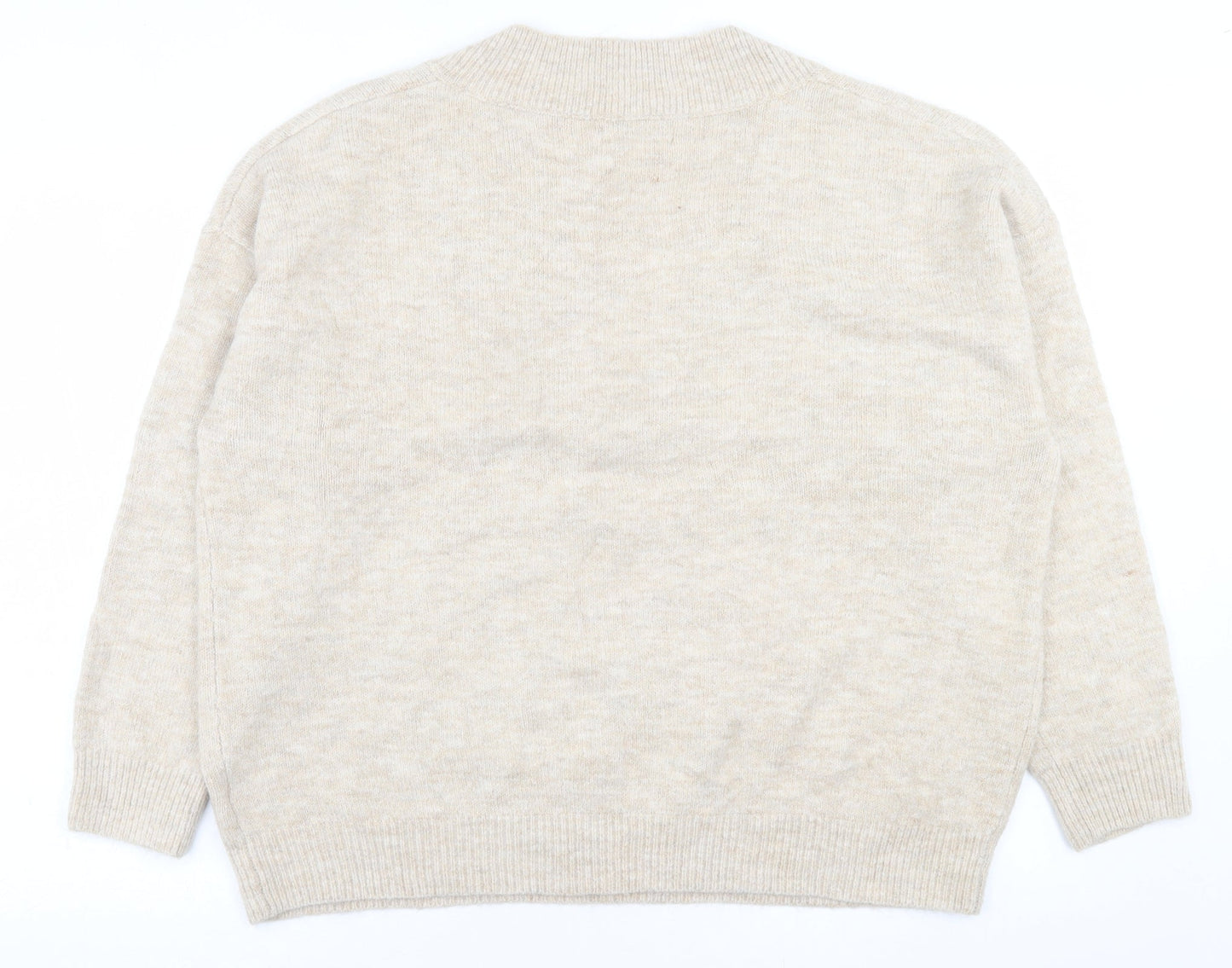 Urban bliss Womens Beige V-Neck  Polyester Pullover Jumper Size L