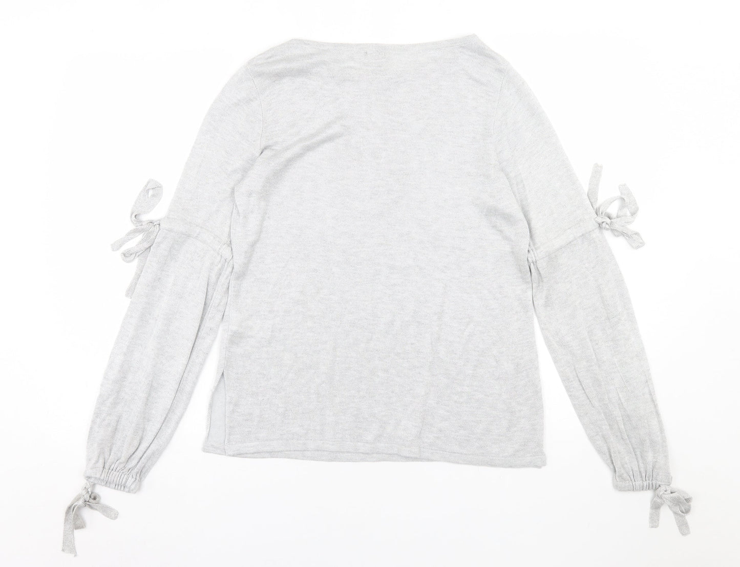 River Island Womens Grey Crew Neck  Viscose Pullover Jumper Size 8